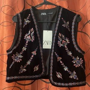 COPY - Beaded embroidered velvet vest